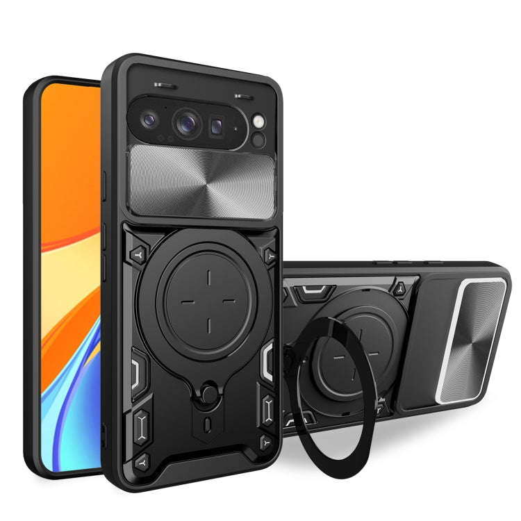 CD Texture Sliding Camshield Magnetic Holder Phone Case, For Google Pixel 11 Pro XL, For Google Pixel 10a, For Google Pixel 9 Pro XL, For Google Pixel 9 / 9 Pro
