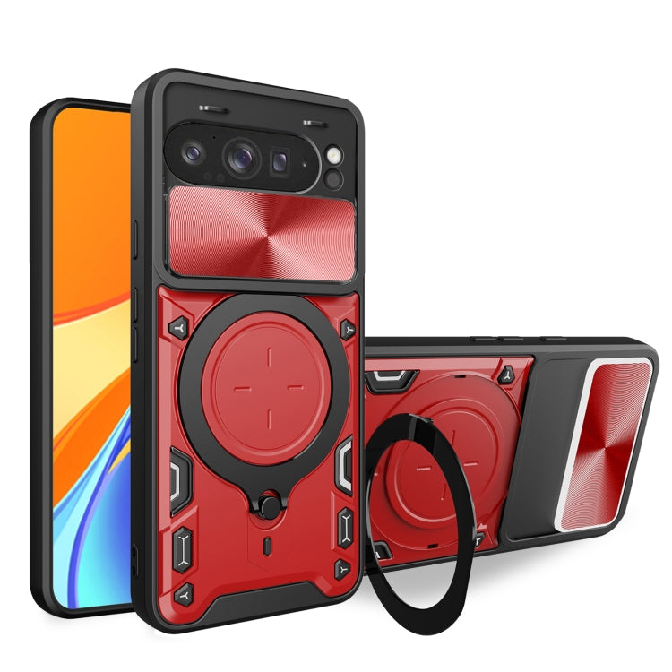 CD Texture Sliding Camshield Magnetic Holder Phone Case