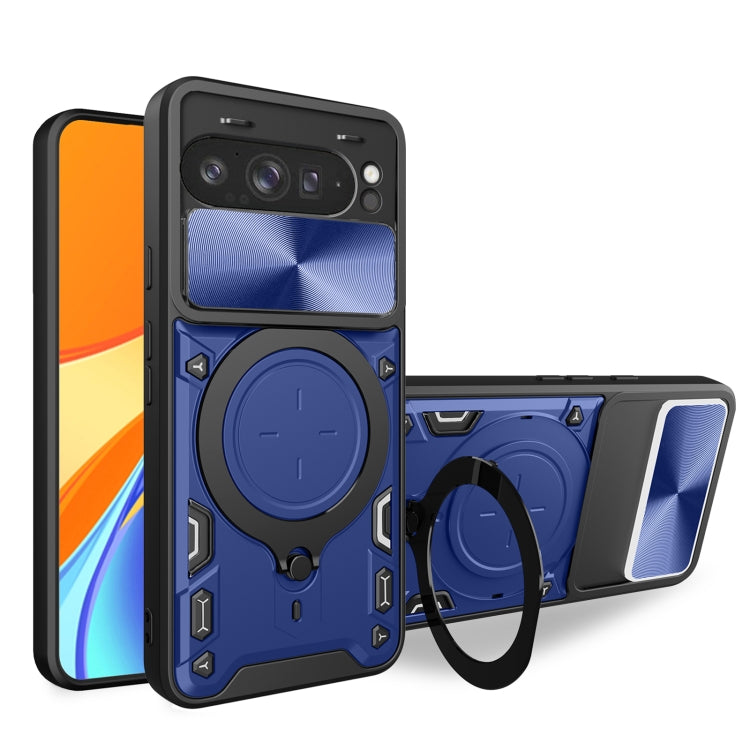 CD Texture Sliding Camshield Magnetic Holder Phone Case