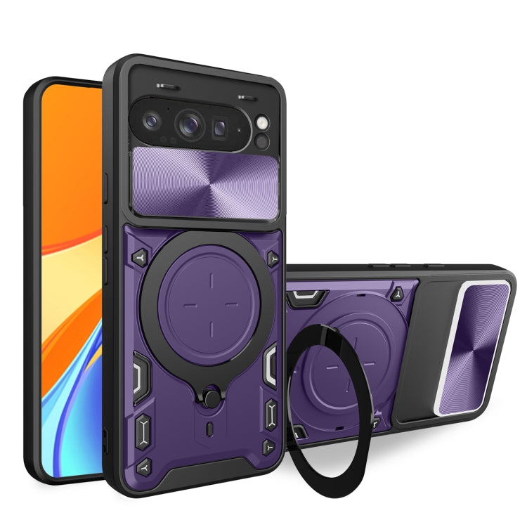 CD Texture Sliding Camshield Magnetic Holder Phone Case, For Google Pixel 11 Pro XL, For Google Pixel 10a, For Google Pixel 9 Pro XL, For Google Pixel 9 / 9 Pro