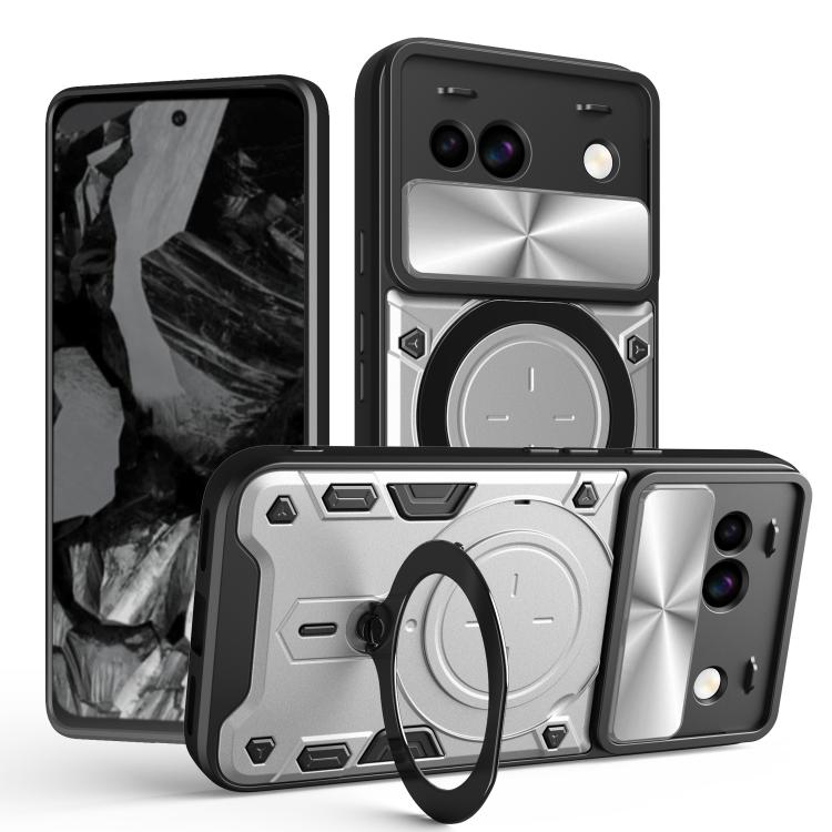 CD Texture Sliding Camshield Magnetic Holder Phone Case, For Google Pixel 8a, For Google Pixel 8 Pro 5G, For Google Pixel 8 5G