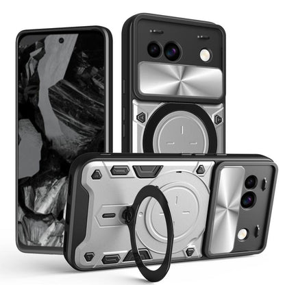 CD Texture Sliding Camshield Magnetic Holder Phone Case, For Google Pixel 8a, For Google Pixel 8 Pro 5G, For Google Pixel 8 5G