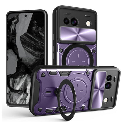 CD Texture Sliding Camshield Magnetic Holder Phone Case, For Google Pixel 8a, For Google Pixel 8 Pro 5G, For Google Pixel 8 5G