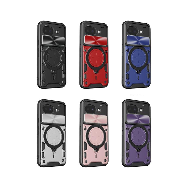 CD Texture Sliding Camshield Magnetic Holder Phone Case, For Google Pixel 10a, For Google Pixel 9 Pro XL, For Google Pixel 9 / 9 Pro, For Google Pixel 8a