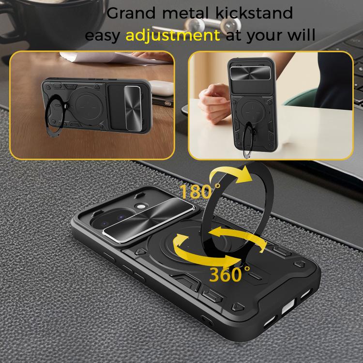 CD Texture Sliding Camshield Magnetic Holder Phone Case, For Google Pixel 10a, For Google Pixel 9 Pro XL, For Google Pixel 9 / 9 Pro, For Google Pixel 8a