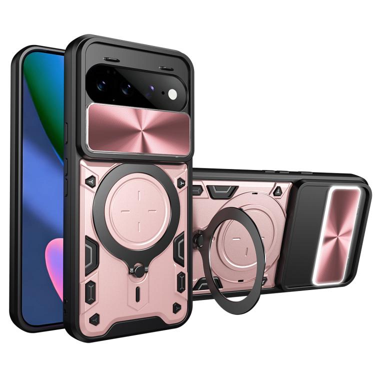 CD Texture Sliding Camshield Magnetic Holder Phone Case, For Google Pixel 11 Pro XL, For Google Pixel 10a, For Google Pixel 9 Pro XL, For Google Pixel 9 / 9 Pro