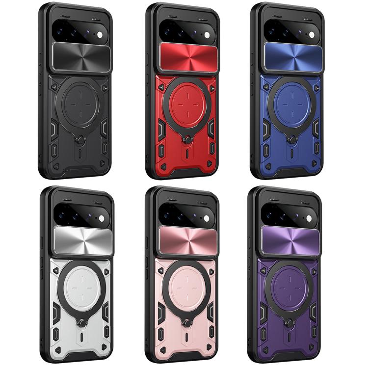 CD Texture Sliding Camshield Magnetic Holder Phone Case, For Google Pixel 11 Pro XL, For Google Pixel 10a, For Google Pixel 9 Pro XL, For Google Pixel 9 / 9 Pro