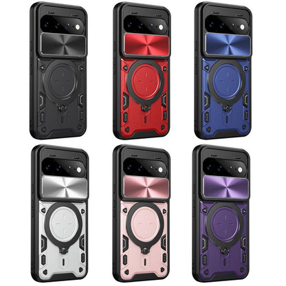 CD Texture Sliding Camshield Magnetic Holder Phone Case, For Google Pixel 11 Pro XL, For Google Pixel 10a, For Google Pixel 9 Pro XL, For Google Pixel 9 / 9 Pro