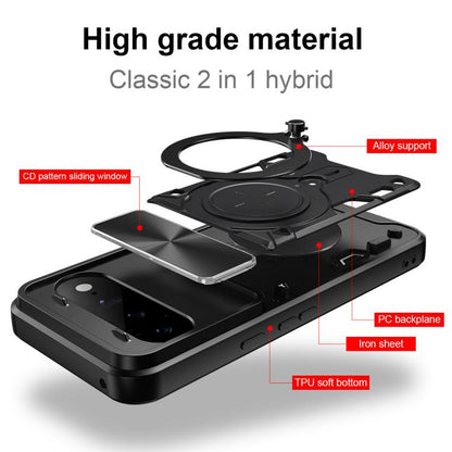 CD Texture Sliding Camshield Magnetic Holder Phone Case, For Google Pixel 11 Pro XL, For Google Pixel 10a, For Google Pixel 9 Pro XL, For Google Pixel 9 / 9 Pro