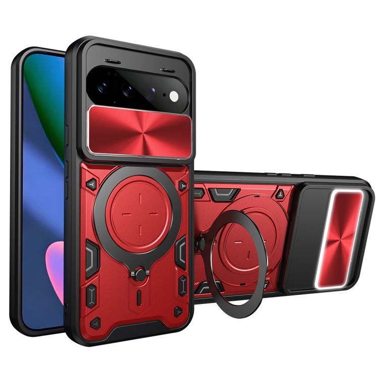 CD Texture Sliding Camshield Magnetic Holder Phone Case, For Google Pixel 11 Pro XL, For Google Pixel 10a, For Google Pixel 9 Pro XL, For Google Pixel 9 / 9 Pro