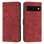 Skin Feel Stripe Pattern Leather Phone Case with Long Lanyard