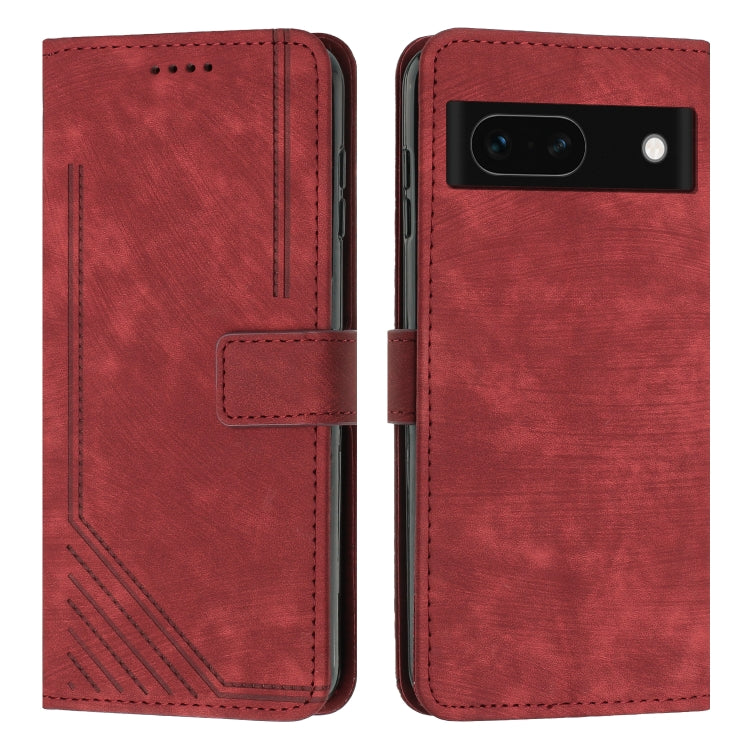 Skin Feel Stripe Pattern Leather Phone Case with Lanyard, For Google Pixel 10 / 10 Pro, For Google Pixel 9a, For Google Pixel 8a