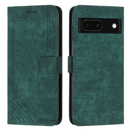 Skin Feel Stripe Pattern Leather Phone Case with Lanyard, For Google Pixel 10 / 10 Pro, For Google Pixel 9a, For Google Pixel 8a