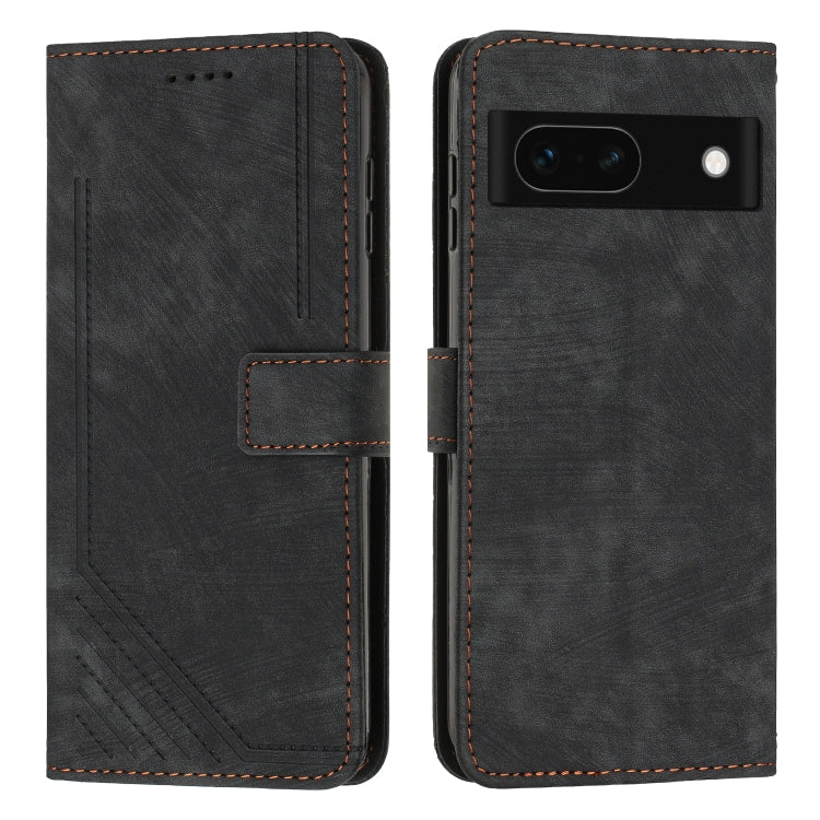 Skin Feel Stripe Pattern Leather Phone Case with Lanyard, For Google Pixel 10 / 10 Pro, For Google Pixel 9a, For Google Pixel 8a
