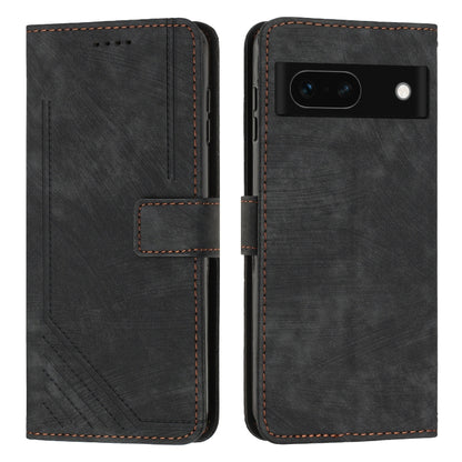 Skin Feel Stripe Pattern Leather Phone Case with Lanyard, For Google Pixel 10 / 10 Pro, For Google Pixel 9a, For Google Pixel 8a