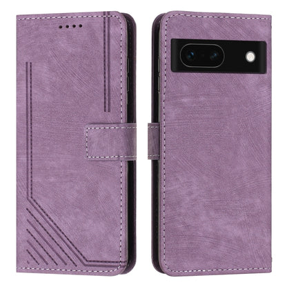 Skin Feel Stripe Pattern Leather Phone Case with Lanyard, For Google Pixel 10 / 10 Pro, For Google Pixel 9a, For Google Pixel 8a