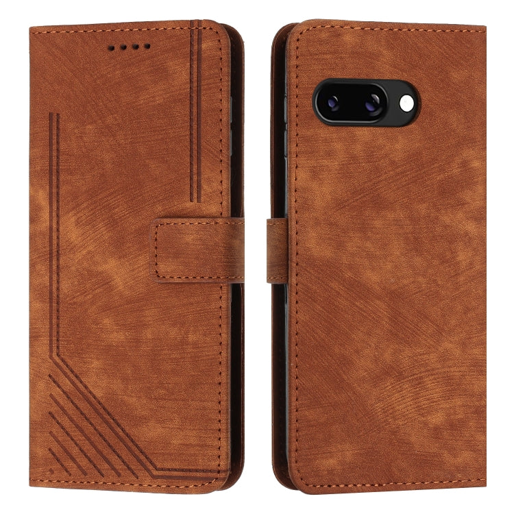 Skin Feel Stripe Pattern Leather Phone Case with Lanyard, For Google Pixel 10 Pro XL, For Google Pixel 10 / 10 Pro, For Google Pixel 9a, For Google Pixel 8a