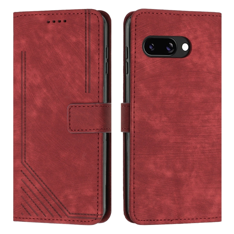 Skin Feel Stripe Pattern Leather Phone Case with Lanyard, For Google Pixel 10 / 10 Pro, For Google Pixel 9a, For Google Pixel 8a
