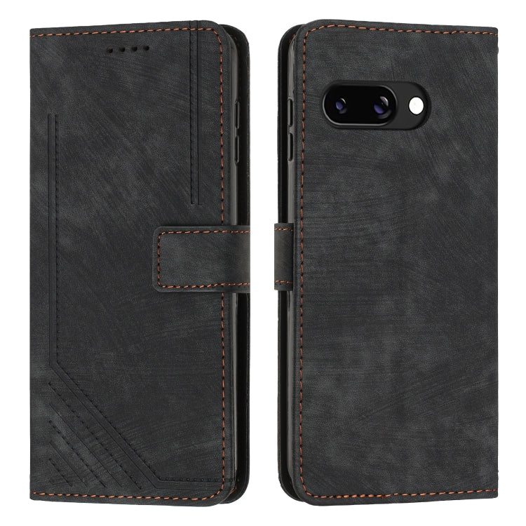 Skin Feel Stripe Pattern Leather Phone Case with Lanyard, For Google Pixel 10 / 10 Pro, For Google Pixel 9a, For Google Pixel 8a