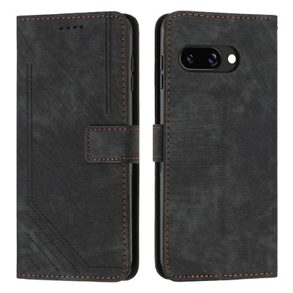 Skin Feel Stripe Pattern Leather Phone Case with Lanyard, For Google Pixel 10 / 10 Pro, For Google Pixel 9a, For Google Pixel 8a