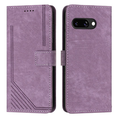 Skin Feel Stripe Pattern Leather Phone Case with Lanyard, For Google Pixel 10 / 10 Pro, For Google Pixel 9a, For Google Pixel 8a