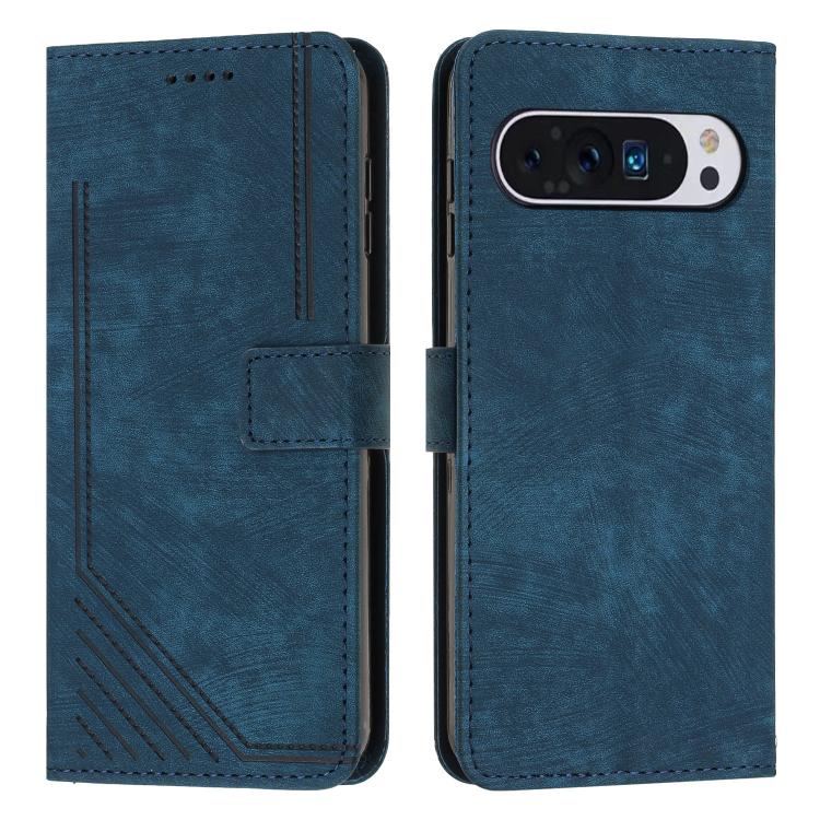 Skin Feel Stripe Pattern Leather Phone Case with Lanyard, For Google Pixel 10 Pro XL, For Google Pixel 10 / 10 Pro, For Google Pixel 9a, For Google Pixel 8a