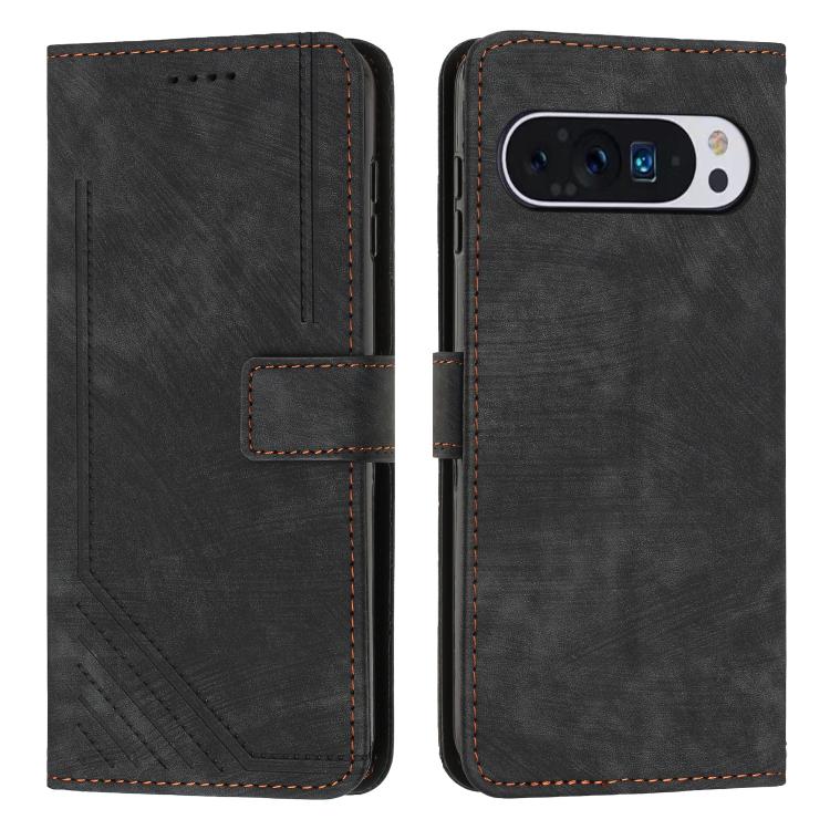 Skin Feel Stripe Pattern Leather Phone Case with Lanyard, For Google Pixel 10 Pro XL, For Google Pixel 10 / 10 Pro, For Google Pixel 9a, For Google Pixel 8a