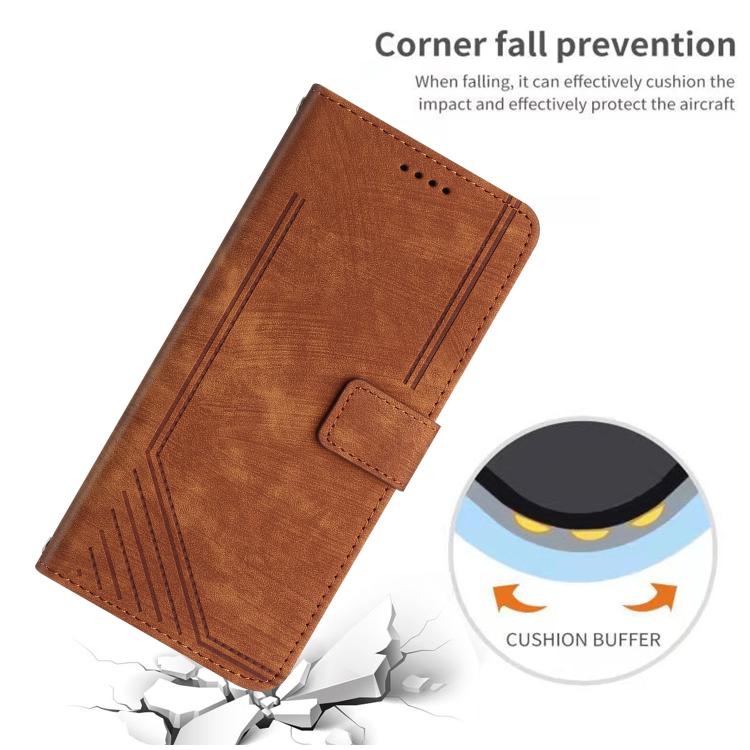 Skin Feel Stripe Pattern Leather Phone Case with Lanyard, For Google Pixel 10 Pro XL, For Google Pixel 10 / 10 Pro, For Google Pixel 9a, For Google Pixel 8a