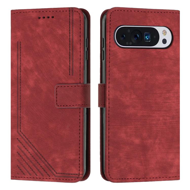 Skin Feel Stripe Pattern Leather Phone Case with Lanyard, For Google Pixel 10 Pro XL, For Google Pixel 10 / 10 Pro, For Google Pixel 9a, For Google Pixel 8a