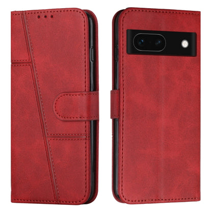 Stitching Calf Texture Buckle Leather Phone Case