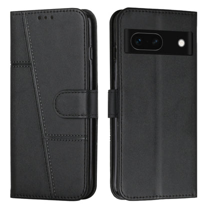 Stitching Calf Texture Buckle Leather Phone Case