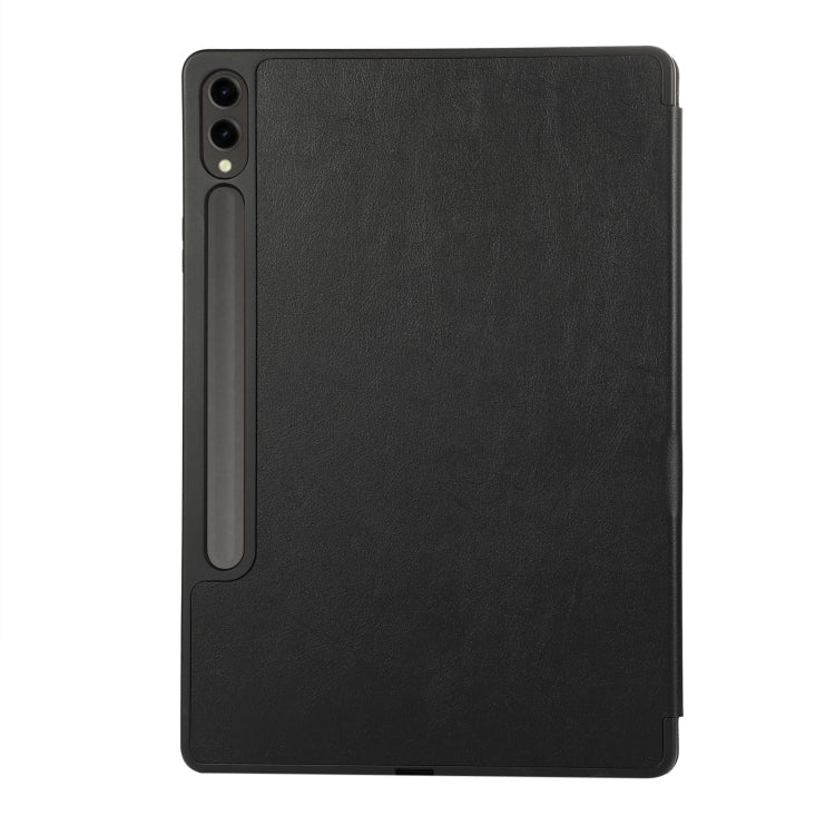 3-Fold Pure Color TPU Leather Tablet Case with Pen Slot