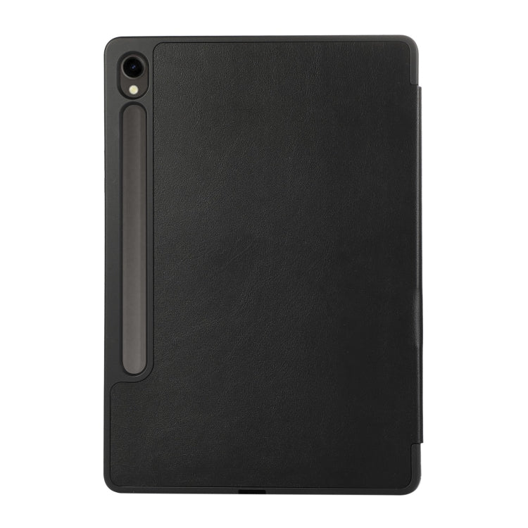 3-Fold Pure Color TPU Leather Tablet Case with Pen Slot