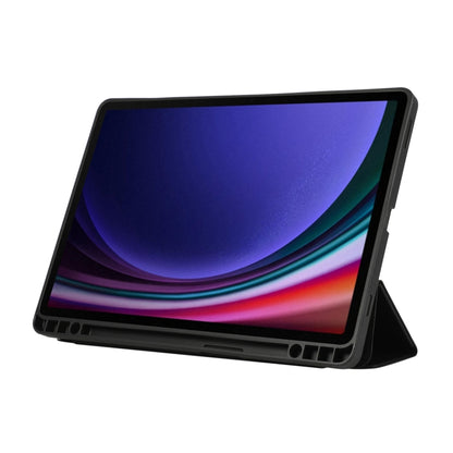 3-Fold Pure Color TPU Leather Tablet Case with Pen Slot