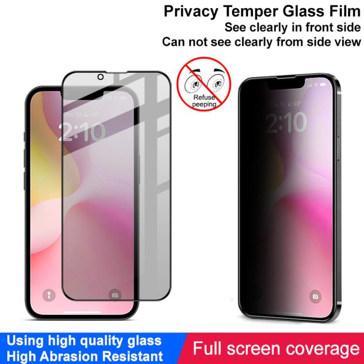 imak HD Full Screen Anti-spy Tempered Glass Protective Film, For iPhone 16e / 17e, For iPhone 15 Pro Max, For iPhone 15 Pro, For iPhone 15 Plus, For iPhone 15