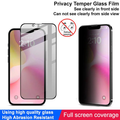 imak HD Full Screen Anti-spy Tempered Glass Protective Film, For iPhone 16e / 17e, For iPhone 15 Pro Max, For iPhone 15 Pro, For iPhone 15 Plus, For iPhone 15