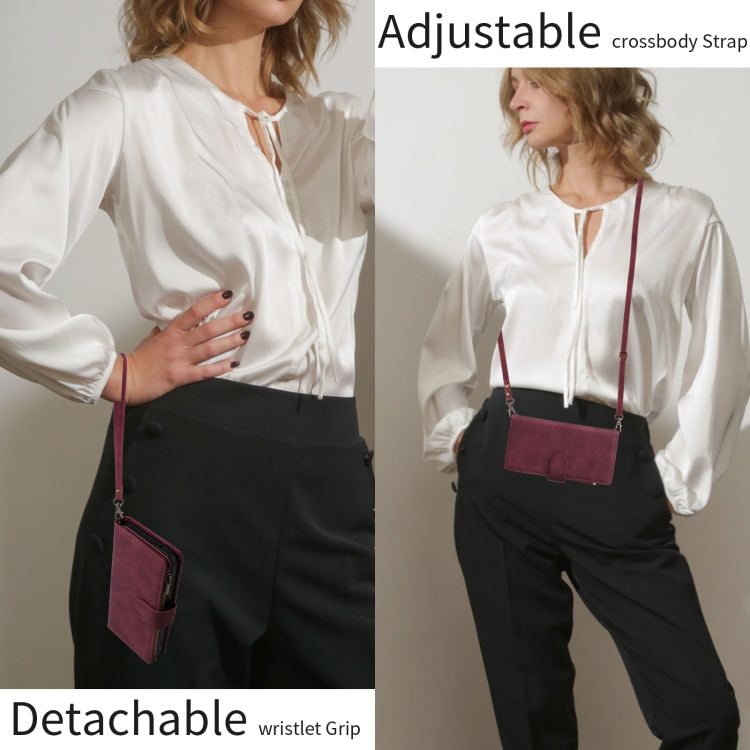 Crossbody Multi-card Slot Wallet Zipper Leather Phone Case, For Samsung Galaxy S23 FE 5G