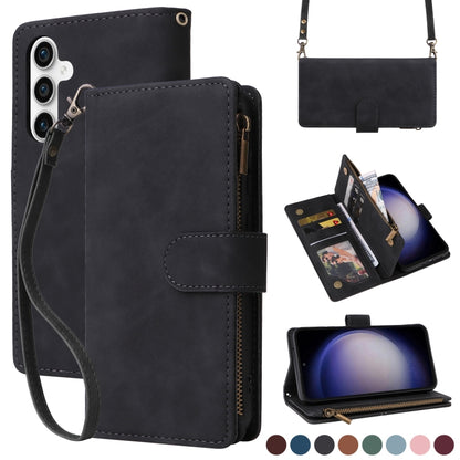 Crossbody Multi-card Slot Wallet Zipper Leather Phone Case, For Samsung Galaxy S23 FE 5G
