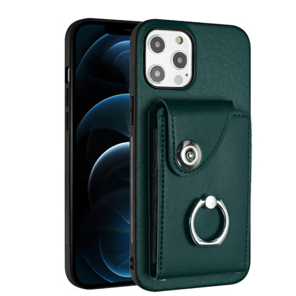 Organ Card Bag Ring Holder Phone Case, For iPhone 13, For iPhone 13 mini, For iPhone 12, For iPhone 12 Pro Max