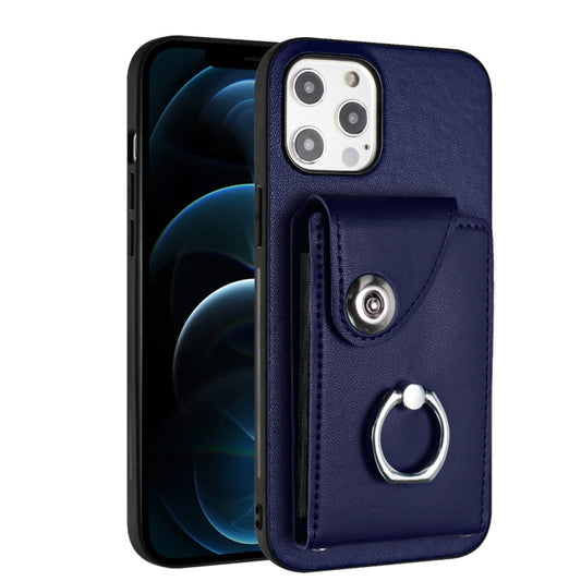 Organ Card Bag Ring Holder Phone Case, For iPhone 12 Pro, For iPhone 12 mini, For iPhone 11 Pro Max, For iPhone 11