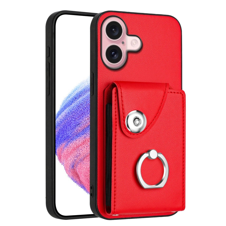 Organ Card Bag Ring Holder Phone Case, For iPhone 16, For iPhone 15 Pro Max, For iPhone 15 Pro, For iPhone 15 Plus