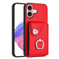 Organ Card Bag Ring Holder Phone Case, For iPhone 16, For iPhone 15 Pro Max, For iPhone 15 Pro, For iPhone 15 Plus