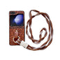 Impression Camellia Pattern Protective Phone Case with Diamond Ring Long Lanyard