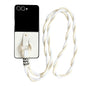 Impression Camellia Pattern Protective Phone Case with Diamond Ring Long Lanyard