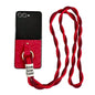 Impression Camellia Pattern Protective Phone Case with Diamond Ring Long Lanyard