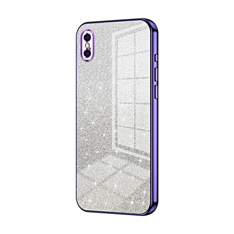 Gradient Glitter Powder Electroplated Phone Case, For iPhone X / XS, For iPhone XR, For iPhone XS Max