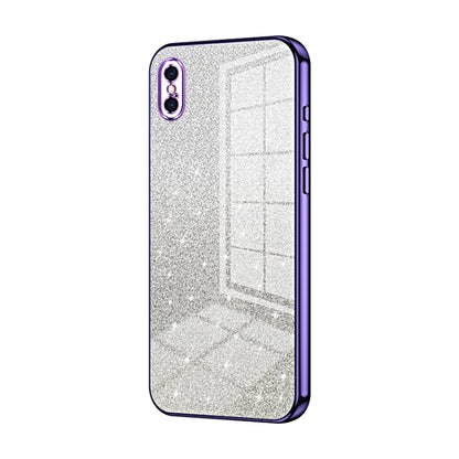Gradient Glitter Powder Electroplated Phone Case, For iPhone X / XS, For iPhone XR, For iPhone XS Max