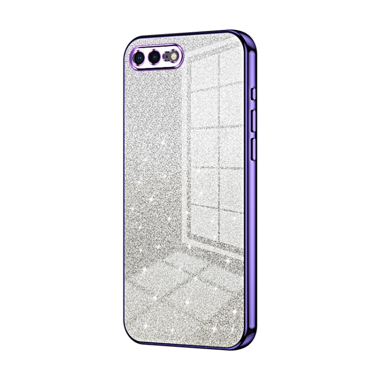 Gradient Glitter Powder Electroplated Phone Case, For iPhone 8 Plus / 7 Plus