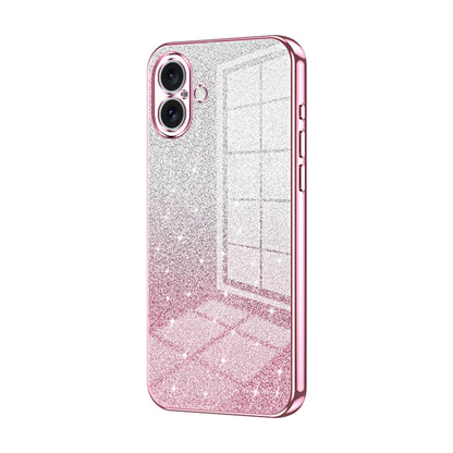 Gradient Glitter Powder Electroplated Phone Case, For iPhone 16 Pro, For iPhone 16 Plus, For iPhone 16