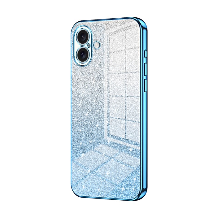 Gradient Glitter Powder Electroplated Phone Case, For iPhone 16 Pro, For iPhone 16 Plus, For iPhone 16